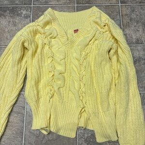 Yellow Cable Knit Sweater